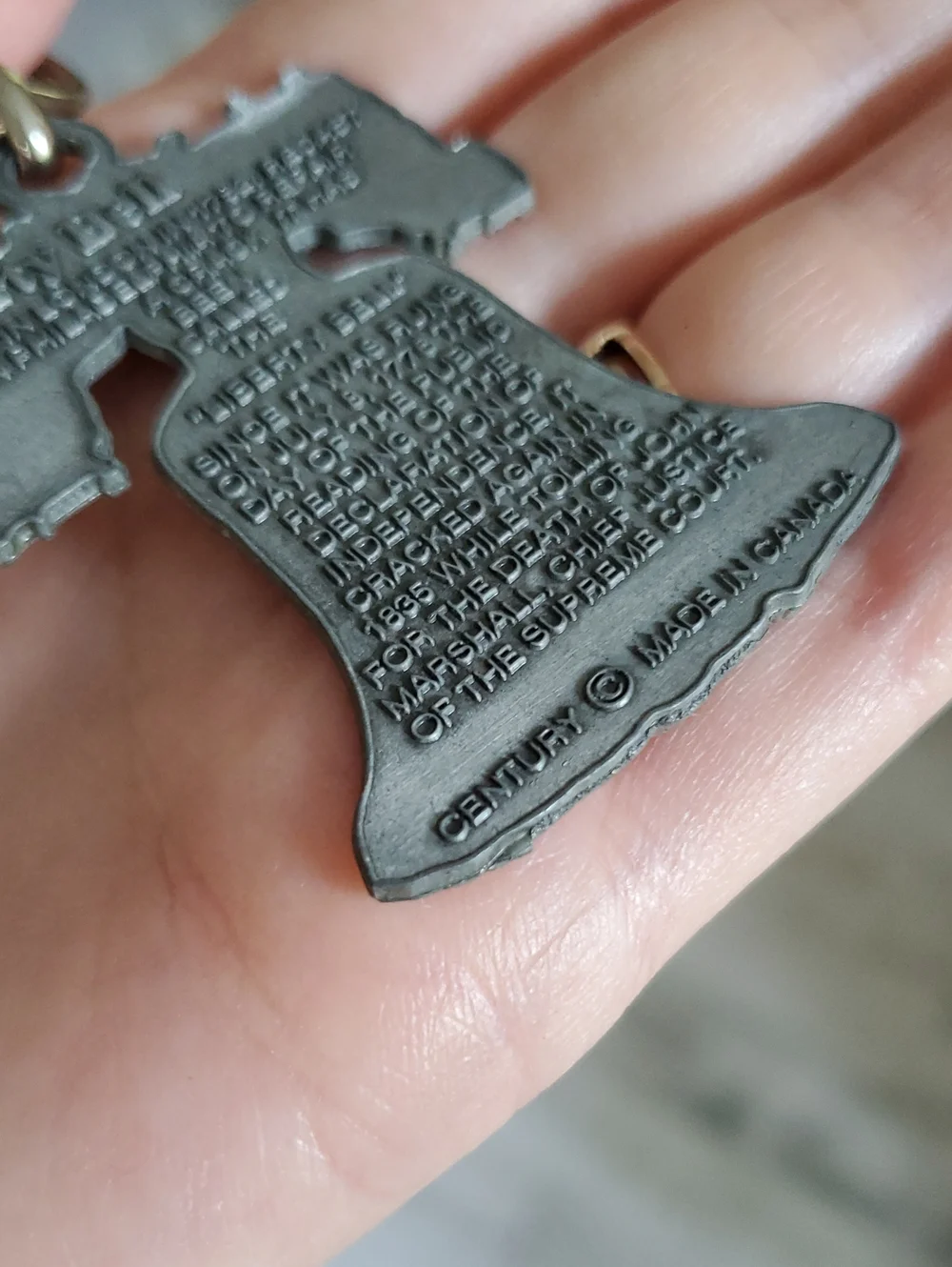 Liberty Bell Pewter Keychain Made In Canada From The 90s